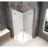 GLOBE GOLD MATT čtvercový sprchový kout 900x900mm, rohový vstup, matné sklo