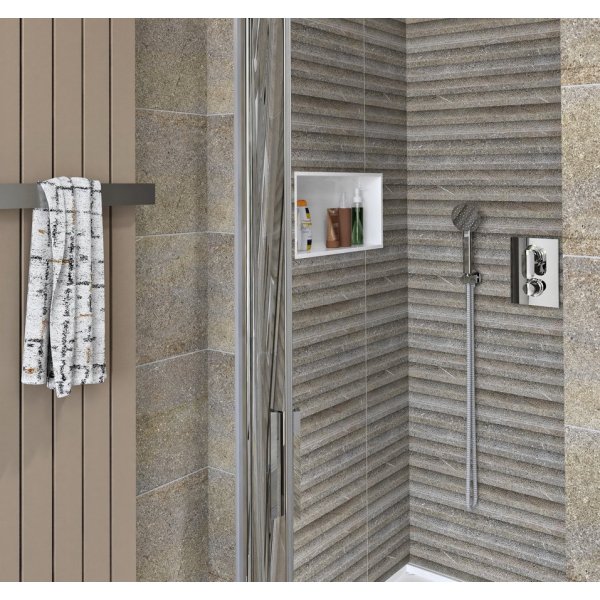 INSERTA zapuštěná police do obkladu, 510x270mm, litý mramor, bílá