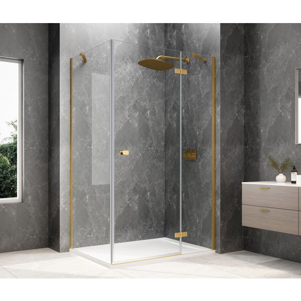 GLOBE GOLD MATT obdélníkový sprchový kout 1000x800mm, čiré sklo, pravé