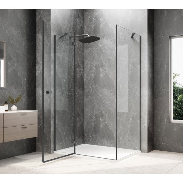 GLOBE GUN METAL obdélníkový sprchový kout 800x1000mm, čiré sklo, levé