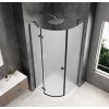 GLOBE GUN METAL čtvrtkruhový sprchový kout 1000x1000mm, matné sklo, levé