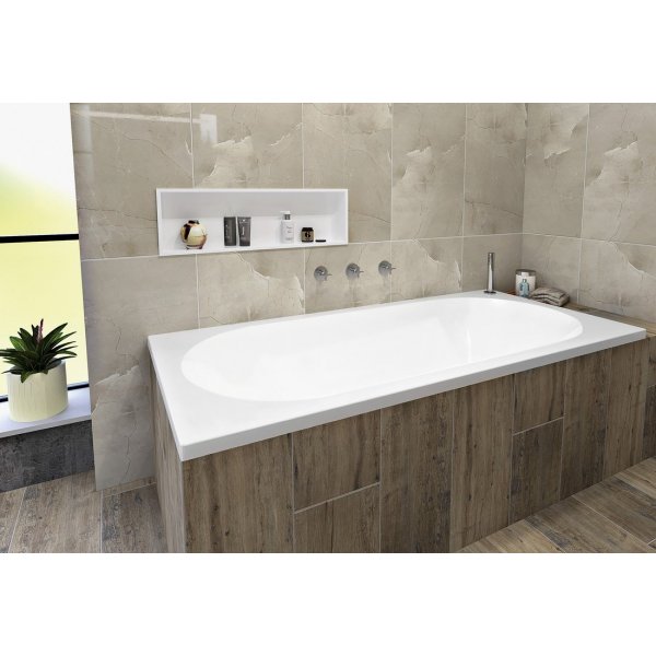 INSERTA zapuštěná police do obkladu, 810x270mm, litý mramor, bílá