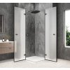 GLOBE GUN METAL čtvercový sprchový kout 800x800mm, rohový vstup, matné sklo