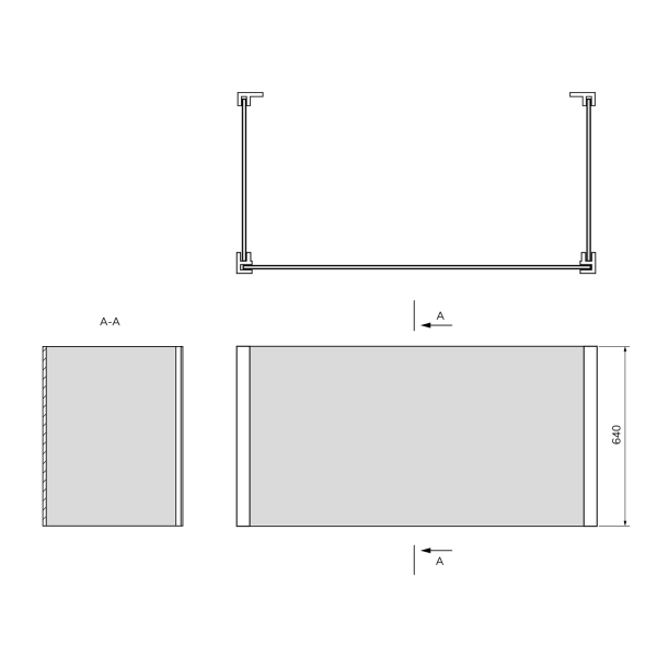 UNIVERSAL U panel 120x180x120x64cm