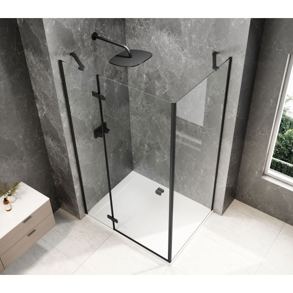 GLOBE BLACK obdélníkový sprchový kout 1200x1000mm, čiré sklo, levé