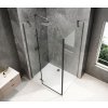 GLOBE GUN METAL obdélníkový sprchový kout 800x900mm, čiré sklo, levé