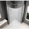 GLOBE CHROME čtvrtkruhový sprchový kout 900x900mm, matné sklo, levé