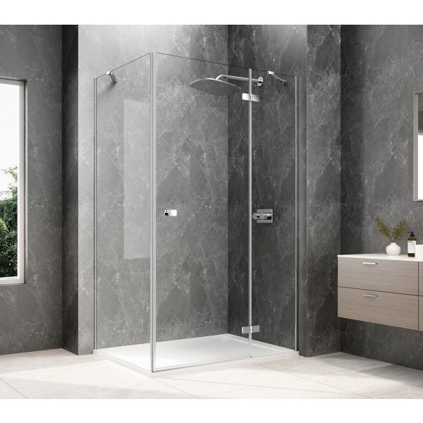 GLOBE CHROME obdélníkový sprchový kout 900x800mm, čiré sklo, pravé