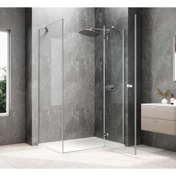 GLOBE CHROME obdélníkový sprchový kout 900x800mm, čiré sklo, pravé