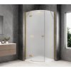 GLOBE GOLD MATT čtvrtkruhový sprchový kout 800x800mm, matné sklo, levé