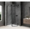 GLOBE BLACK čtvrtkruhový sprchový kout 800x900mm, čiré sklo, pravé