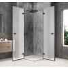 GLOBE BLACK čtvercový sprchový kout 1000x1000mm, rohový vstup, matné sklo