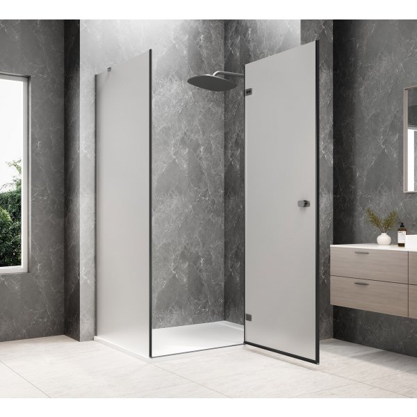 GLOBE GUN METAL obdélníkový sprchový kout 1100x1000mm, matné sklo, pravé