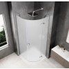 GLOBE CHROME čtvrtkruhový sprchový kout 800x800mm, matné sklo, pravé