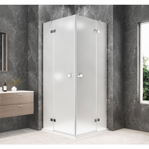 GLOBE CHROME čtvercový sprchový kout 1000x1000mm, rohový vstup, matné sklo