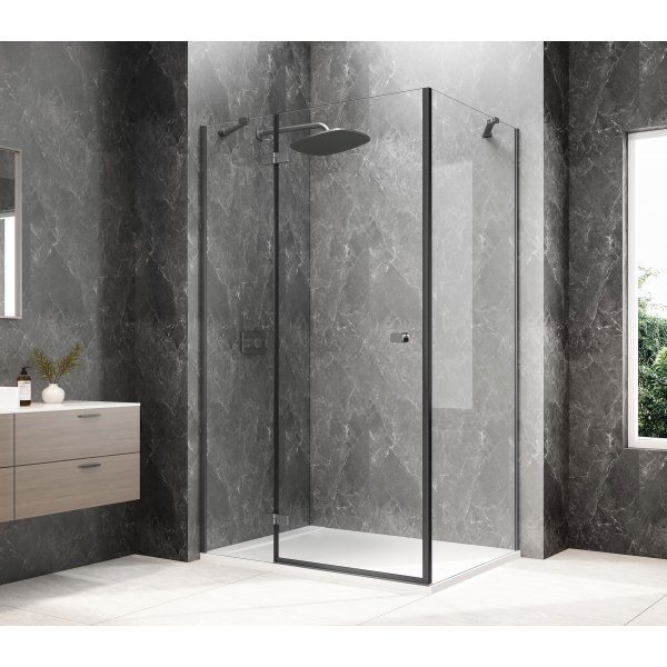 GLOBE GUN METAL obdélníkový sprchový kout 900x1000mm, čiré sklo, levé