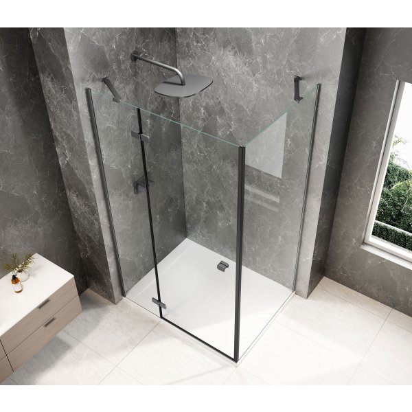 GLOBE GUN METAL obdélníkový sprchový kout 900x1000mm, čiré sklo, levé