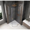 GLOBE COPPER MATT čtvrtkruhový sprchový kout 900x900mm, čiré sklo, pravé