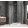 GLOBE GUN METAL čtvrtkruhový sprchový kout 800x1000mm, čiré sklo, levé