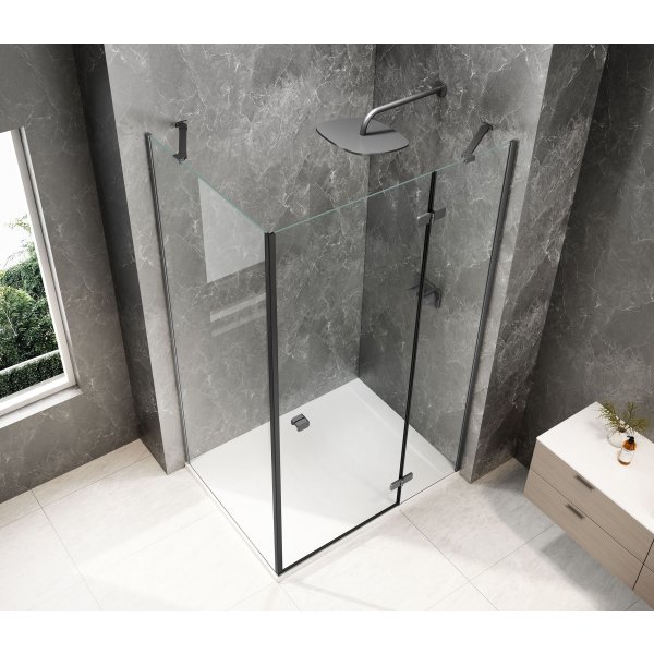 GLOBE GUN METAL obdélníkový sprchový kout 800x1000mm, čiré sklo, pravé