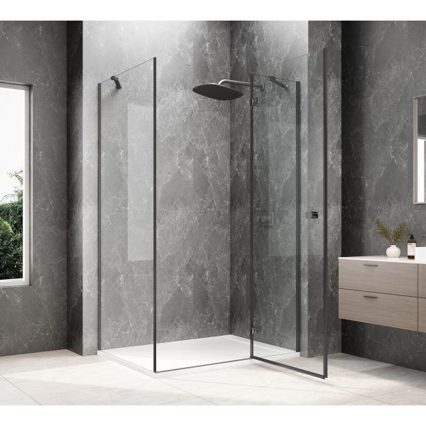 GLOBE GUN METAL obdélníkový sprchový kout 1200x800mm, čiré sklo, pravé