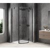 GLOBE BLACK čtvrtkruhový sprchový kout 900x900mm, čiré sklo, pravé