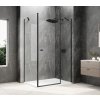 GLOBE BLACK obdélníkový sprchový kout 1100x800mm, čiré sklo, pravé