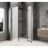 GLOBE GUN METAL čtvrtkruhový sprchový kout 1000x1000mm, matné sklo, pravé