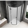 GLOBE BLACK čtvrtkruhový sprchový kout 900x900mm, matné sklo, levé
