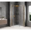 GLOBE GOLD MATT čtvrtkruhový sprchový kout 800x800mm, čiré sklo, levé