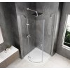 GLOBE CHROME čtvrtkruhový sprchový kout 1000x1000mm, čiré sklo, levé