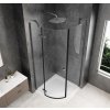 GLOBE GUN METAL čtvrtkruhový sprchový kout 1000x1000mm, čiré sklo, levé