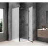 GLOBE GUN METAL čtvrtkruhový sprchový kout 800x900mm, matné sklo, pravé