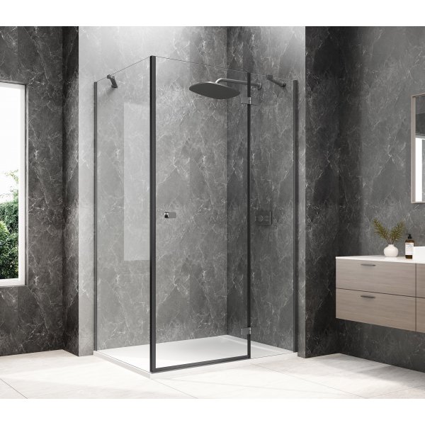 GLOBE GUN METAL obdélníkový sprchový kout 800x1000mm, čiré sklo, pravé