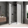 GLOBE BLACK čtvrtkruhový sprchový kout 800x900mm, matné sklo, levé