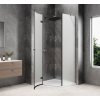 GLOBE GUN METAL čtvrtkruhový sprchový kout 1000x1000mm, matné sklo, levé