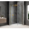 GLOBE GOLD MATT čtvrtkruhový sprchový kout 800x900mm, čiré sklo, levé