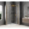 GLOBE GOLD MATT čtvrtkruhový sprchový kout 800x800mm, čiré sklo, pravé