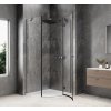 GLOBE GUN METAL čtvrtkruhový sprchový kout 1000x1000mm, čiré sklo, pravé