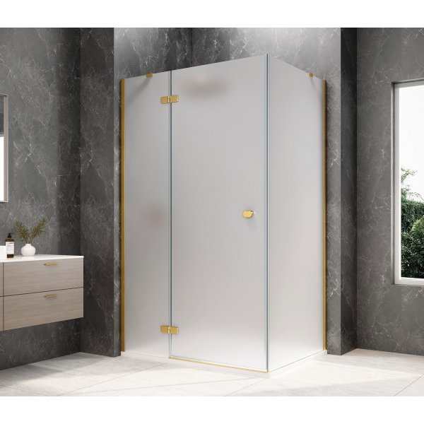 GLOBE GOLD MATT obdélníkový sprchový kout 1100x900mm, matné sklo, levé