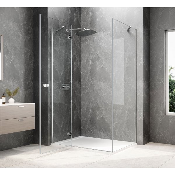 GLOBE CHROME obdélníkový sprchový kout 1000x900mm, čiré sklo, levé