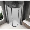 GLOBE GUN METAL čtvrtkruhový sprchový kout 1000x1000mm, matné sklo, pravé