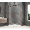 GLOBE COPPER MATT čtvercový sprchový kout 900x900mm, rohový vstup, čiré sklo