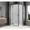 GLOBE GUN METAL čtvrtkruhový sprchový kout 900x900mm, matné sklo, levé