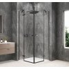 GLOBE GUN METAL čtvercový sprchový kout 900x900mm, rohový vstup, čiré sklo