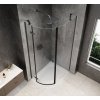 GLOBE GUN METAL čtvrtkruhový sprchový kout 900x1000mm, čiré sklo, levé