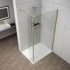 ESCA GOLD MATT sprchová zástěna s instalací ke stěně 1500mm a přídavným panelem 285mm, čiré sklo