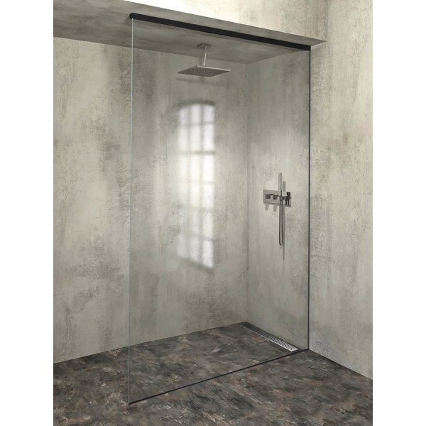 ARCHITEX sada pro neviditelné uchycení skla, podlaha-stěna-strop, 1615x2600mm, černá mat