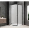 GLOBE GUN METAL čtvrtkruhový sprchový kout 800x1000mm, matné sklo, levé