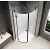 GLOBE GUN METAL čtvrtkruhový sprchový kout 800x1000mm, matné sklo, levé